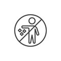 Do not litter line icon