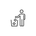 Do not litter line icon