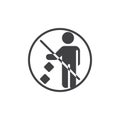 Do not litter prohibition sign vector icon Royalty Free Stock Photo