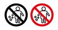Do Not Litter Sign Icon Set. Garbage throw clean vector symbol in a black filled and outlined style. Keep Clean Sign