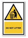 Do not litter Symbol Sign Isolate On White Background,Vector Illustration EPS.10 Royalty Free Stock Photo