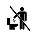 Do not litter in toilet icon, Keep clean sign, Throw garbage in a bin, Prohibition icon sticker for area places Royalty Free Stock Photo