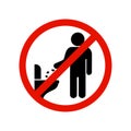 Do not litter in toilet vector icon. Keep clean sign. Royalty Free Stock Photo