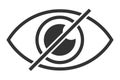 Do not look, Eye icon. Hidden human zore organ symbol. Sign forbit sigth eyeball icon Royalty Free Stock Photo