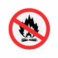 Do not make camp fire sign icon Royalty Free Stock Photo