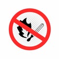 Do not make fire sign icon transparent Royalty Free Stock Photo