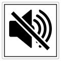 Do not make a loud noise. No speaker. No sound icon Royalty Free Stock Photo