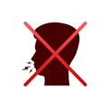 Do not make loud noises. No talking. Keep calmly communication. Vector stock illustration