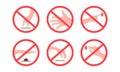 Do Not No Touch Finger Circle Icon Sign Symbol Collection Set