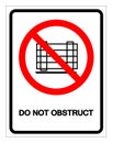 Do Not Obstruct Symbol Sign, Vector Illustration, Isolate On White Background Label .EPS10