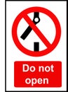 Do not open signs and symbols