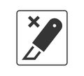 Do not Open with a Knife symbol. Concept of packaging.