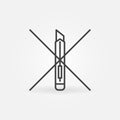 Do not open with a Stationery Knife outline vector icon