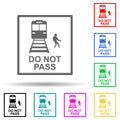 do not pass railway multi color style icon. Simple glyph, flat vector of railway warnings icons for ui and ux, website or mobile Royalty Free Stock Photo