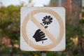 Do not pick flowers Royalty Free Stock Photo