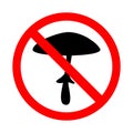 Do not pick mushrooms icon. Vector illustration of a collection of prohibition signs Royalty Free Stock Photo