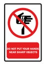 Do not put your hands near sharp objects. vector illustration. Royalty Free Stock Photo