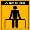 Do not sit here for Keep Social Distance. For prevention of spreading the infection in Covid-19 Royalty Free Stock Photo