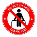 Do not sit here for Keep Social Distance. For prevention of spreading the infection in Covid-19 Royalty Free Stock Photo
