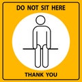 Do not sit here for Keep Social Distance. For prevention of spreading the infection in Covid-19 Royalty Free Stock Photo