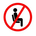 Do Not Sit Here Signage for restaurants and public places inorder to encourage people to practice social distancing to further Royalty Free Stock Photo