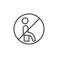 Do not sit line icon