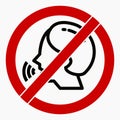 Do not speak icon. Royalty Free Stock Photo