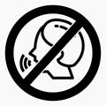 Do not speak icon. Royalty Free Stock Photo