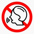 Do not speak icon. Royalty Free Stock Photo