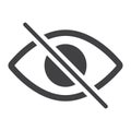 Do not spy glyph icon, web and mobile, not visible Royalty Free Stock Photo