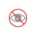Do not spy line icon, prohibition sign, forbidden Royalty Free Stock Photo