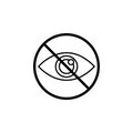 Do not spy line icon, prohibition sign, forbidden Royalty Free Stock Photo