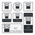 Do Not Stack. Packaging Symbol. Sign and Label Indicating That Items Should Not Be Stacked to Prevent Damage or Instability. No