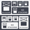 Do Not Stack. Packaging Symbol. Sign and Label Indicating That Items Should Not Be Stacked to Prevent Damage or Instability. No