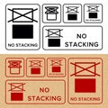 Do Not Stack. Packaging Symbol. Sign and Label Indicating That Items Should Not Be Stacked to Prevent Damage or Instability. No