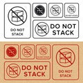 Do Not Stack. Packaging Symbol. Sign and Label Indicating That Items Should Not Be Stacked to Prevent Damage or Instability. No