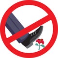 Do Not Step on Flowers Vector Warning Icon Sign