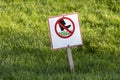 Do not step on grass. Prohibition sign on the lawn. Sign prohibiting walking on the grass Royalty Free Stock Photo