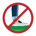 Do not step on grass sign Royalty Free Stock Photo