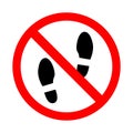 Do not step here icon. Vector illustration of a collection of prohibition signs