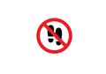 Do not step here red and black sign symbol vector traffic prohibition