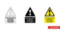 Do not talk or distract the attention of the operator while the machine is in motion hazard sign icon of 3 types color, black and