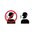 Do not talk sign please be quiet icon