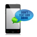 Do not text and drive cell bubble message Royalty Free Stock Photo