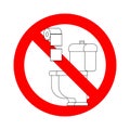 Do not throw paper towels in the toilet. Stop sign. Ban for WC