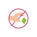 Do not throw trash flat icon