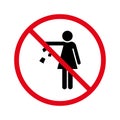 Do Not Throw Trash Glyph Pictogram. Forbidden Drop Rubbish Silhouette Icon. Caution Please Keep Clean, Not Waste Royalty Free Stock Photo