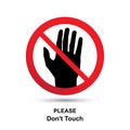 Do not touch concept. Vector illustration isolated Royalty Free Stock Photo