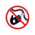 Do not touch damaged electrical wires with wet hands. Vector black and white linear ban illustration