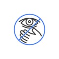 Do not touch eyes line icon